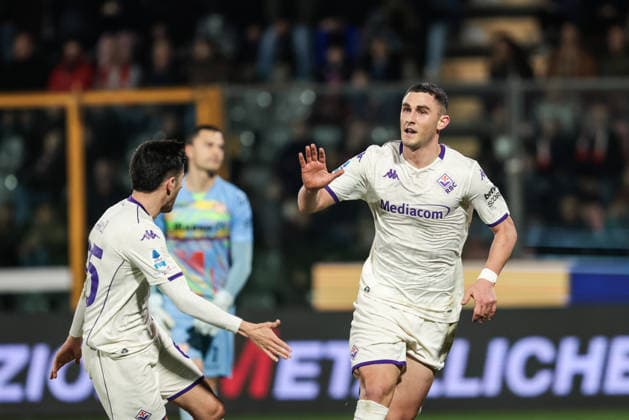 US Cremonese v ACF Fiorentina - Serie A Roberto Piccoli of ACF Fiorentina celebrates after scoring a goal during the Serie A football match between US Cremonese and ACF Fiorentina at Giovanni Zini Stadium in Cremona, Italy, on March 16, 2026. Cremona Italy  Copyright: xEmanuelexComincinix originalFilename:comincini-uscremon260316_np22l.jpg
