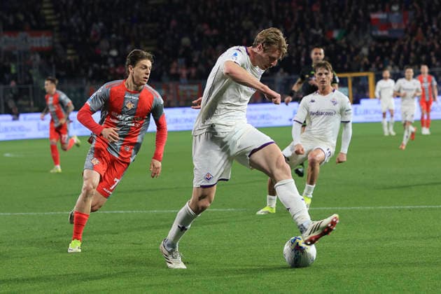 March 16, 2026, Cremona: ACF Fiorentina s Marco Brescianini play the ball during the italian soccer,Serie A match between US Cremonese vs ACF Fiorentina on March 16, 2026 at the Giovanni Zini stadium in Cremona, Italy. ANSA . Serie A: Cremonese Vs Fiorentina  - ZUMAa110 20260316_zaf_a110_055 Copyright: xDavidexCasentinix