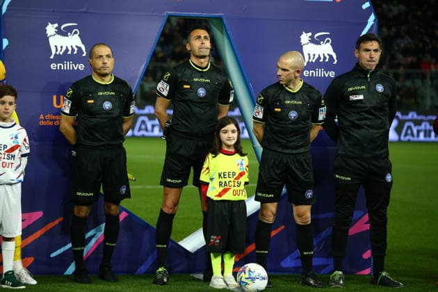 KEEP RACISM OUT during the Serie A soccer match between Cremonese and Fiorentina. at the Giovanni Zini in Cremona, north west Italy - Lunedi , 16 Marzo 2026. - Soccer .  Copyright: xAlbertoxMariani LaPressex