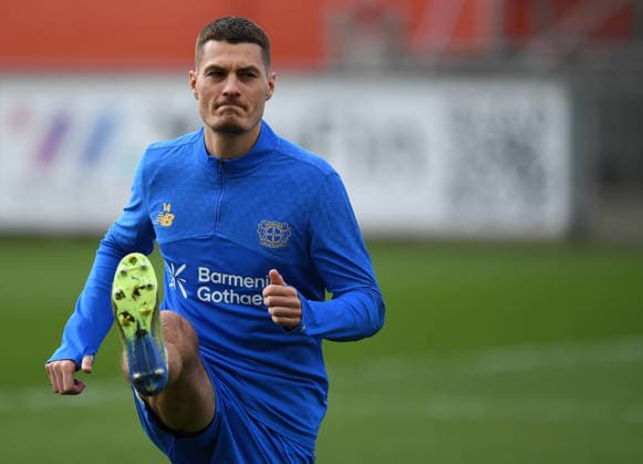 16 03 2026, xophax, Football , UEFA Champions League , 2025 2026 , Bayer Leverkusen training ahead of the second leg against Arsenal London Patrik Schick Bayer Leverkusen Leverkusen