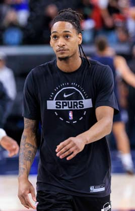 March 16, 2026, Inglewood, California, USA: Devin Vassell 24 of the San Antonio Spurs during warm ups prior to their regular season NBA, Basketball Herren, USA game against the Los Angeles Clippers on Monday March 16, 2026 at Intuit Dome in Inglewood, California. ARIANA RUIZ PI Inglewood USA - ZUMAp124 20260316_zaa_p124_024 Copyright: xArianaxRuizx