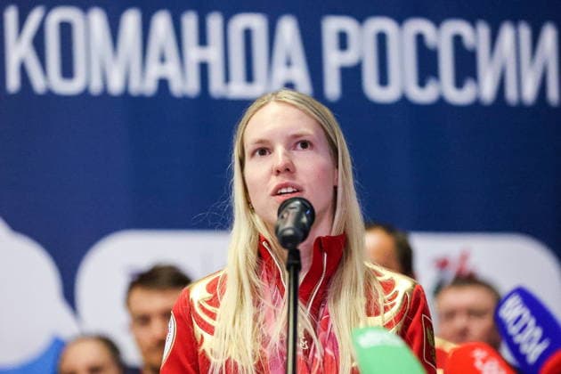 RUSSIA, MOSCOW - MARCH 17, 2026: Para alpine skier Varvara Voronchikhina is seen during a welcoming ceremony for Russian athletes returning home after the 2026 Winter Paralympic Games, at Moscow™s Vnukovo International Airport. The Russian team scored third in the overall medal standings, bringing home the total of 12 medals (8 gold, 1 silver and 3 bronze) Russian Athletes Welcomed At Vnukovo Airport After 2026 Winter Paralympics  - ZUMAt113 20260317_zaa_t113_029 Copyright: xYevgenyxMessmanx