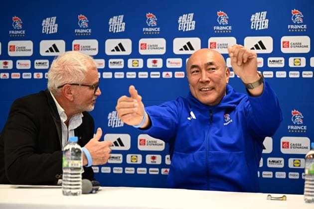Handball, France national team, Press conference and training