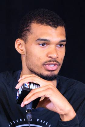 March 16, 2026, Inglewood, California, USA: Victor Wembanyama 1 of the San Antonio Spurs attends a press conference, PK, Pressekonferenz after winning a regular season NBA, Basketball Herren, USA game against the Los Angeles Clippers on Monday March 16, 2026 at Intuit Dome Arena in Inglewood, California. JAVIER ROJAS PI Inglewood USA - ZUMAp124 20260316_zaa_p124_104 Copyright: xJavierxRojasx