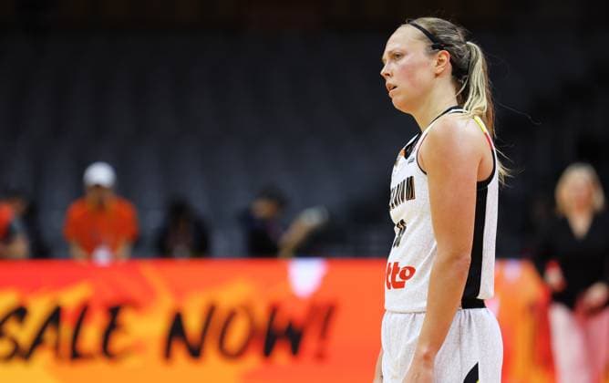 Belgium s Julie Allemand pictured during a basket game between Belgium s national team, Nationalteam Belgian Cats and Czech Republic, in Wuhan, China, on Tuesday 17 March 2026, the fifth game (out of 5) of the qualifications phase for the World Cup Basket tournament. NIKOLAxKRSTIC  x167812225x