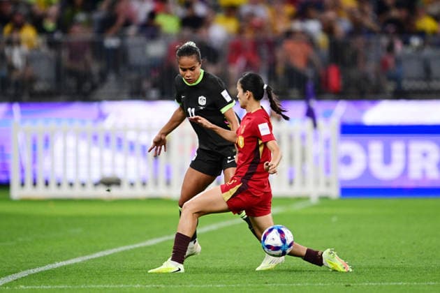 SOCCER ASIAN CUP WOMEN MATILDAS CHINA, Mary Fowler of Australia during the AFC Women s Asian Cup Semi Final 1 match between Australia and China at Optus Stadium in Perth, Tuesday, March 17, 2026. ( NO ARCHIVING, EDITORIAL USE ONLY Perth Western Australia Australia  Copyright: xDeanxLewinsx 20260317146245453998