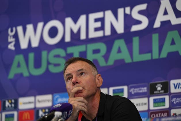 SOCCER ASIAN CUP WOMEN MATILDAS CHINA, A dejected China™s head coach Ante Milicic during the post match press conefernce following China™s loss to Australia during the AFC Women s Asian Cup Semi Final 1 match between Australia and China at Optus Stadium in Perth, Tuesday, March 17, 2026. ( NO ARCHIVING, EDITORIAL USE ONLY Perth Western Australia Australia  Copyright: xDeanxLewinsx 20260317117439400936