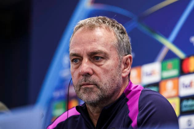 March 17, 2026, Sant Joan Despi, Barcelona, SPAIN: Hansi Flick, head coach of FC Barcelona, Barca attends his press conference, PK, Pressekonferenz during the training day of FC Barcelona ahead the UEFA Champions League 2025 26, football match against Newcastle United at Ciudad Esportiva Joan Gamper on March 17, 2026 in Sant Joan Despi, Barcelona, Spain. FC Barcelona Training Session And Press Conference - UEFA Champions League 2025 26  - ZUMAa181 20260317_zaa_a181_027 Copyright: xJavierxBorregox