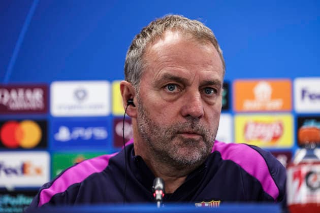 March 17, 2026, Sant Joan Despi, Barcelona, SPAIN: Hansi Flick, head coach of FC Barcelona, Barca attends his press conference, PK, Pressekonferenz during the training day of FC Barcelona ahead the UEFA Champions League 2025 26, football match against Newcastle United at Ciudad Esportiva Joan Gamper on March 17, 2026 in Sant Joan Despi, Barcelona, Spain. FC Barcelona Training Session And Press Conference - UEFA Champions League 2025 26  - ZUMAa181 20260317_zaa_a181_036 Copyright: xJavierxBorregox