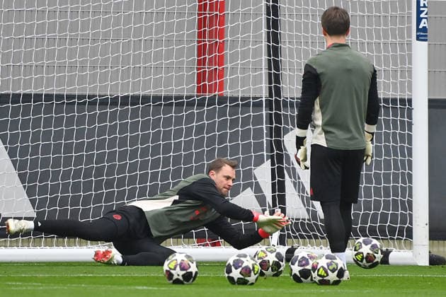 Manuel NEUER Goalkeeper Bayern Muenchen , action, final training on 17 03 2026 Soccer Champions League,season 2025 26, round of 16 FC Bayern Muenchen Atalanta Bergamo on 18 03 2026
