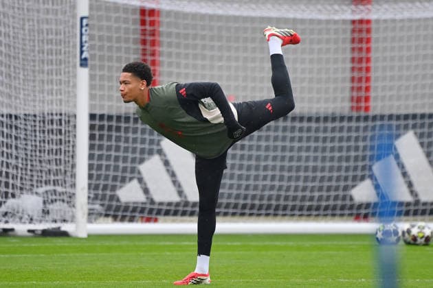 Leonard PRESCOTT, action, final training on 17 03 2026 Soccer Champions League,season 2025 26, round of 16 FC Bayern Muenchen Atalanta Bergamo on 18 03 2026