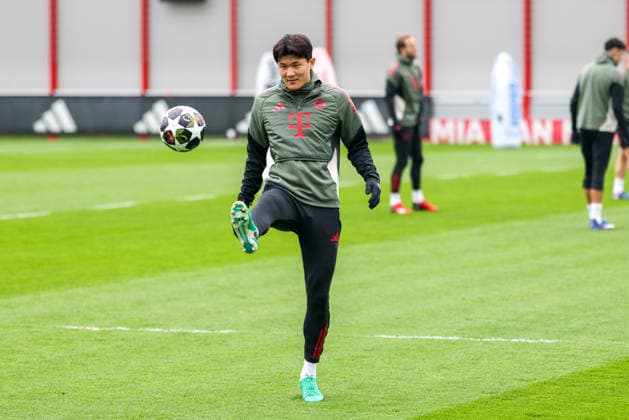 Minjae Kim FC Bayern Muenchen, 03 with ball, GER, final training, FC Bayern Muenchen, football, UEFA Champions League, round of 16, second leg, 2025 2026 season, 17 03 2026, GER, final training, FC Bayern Muenchen, football, UEFA Champions League, round of 16, second leg, 2025 2026 season, 17 03 2026 Muenchen Copyright: xEibner-Pressefoto JennixMaulx EP_JML