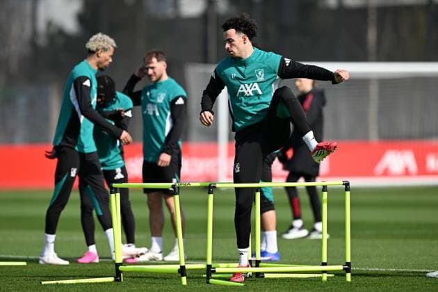 Liverpool players train ahead of Galatasaray match LIVERPOOL, UNITED KINGDOM - MARCH 17: Liverpool players take part in a training session at the AXA Training Centre ahead of their UEFA Champions League round of 16 second leg match against Galatasaray in Liverpool, United Kingdom on March 17, 2026. Rasid Necati Aslim Anadolu Liverpool United Kingdom. Editorial use only. Please get in touch for any other usage.  Copyright: x2026xAnadoluxRasidxNecatixAslimx