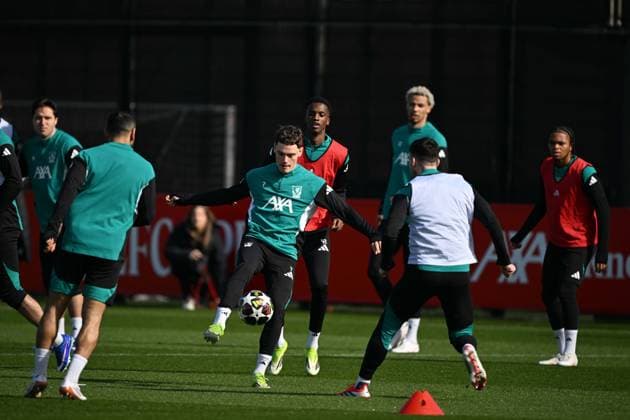 Liverpool players train ahead of Galatasaray match LIVERPOOL, UNITED KINGDOM - MARCH 17: Liverpool players take part in a training session at the AXA Training Centre ahead of their UEFA Champions League round of 16 second leg match against Galatasaray in Liverpool, United Kingdom on March 17, 2026. Rasid Necati Aslim Anadolu Liverpool United Kingdom. Editorial use only. Please get in touch for any other usage.  Copyright: x2026xAnadoluxRasidxNecatixAslimx