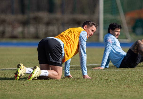 Soccer, Men, Season 2025 26, 2 Bundesliga, Hertha BSC, Training, f l Paul Seguin Hertha BSC , Kevin Sessa Hertha BSC , 17 03 2026, Copyright: xSebastianxRäppold MatthiasxKochx