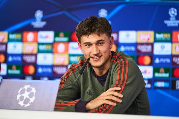 20 Tom Bischof, Portraet, Portrait, Football official press conference before the UCL match against Atalanta BC FC Bayern Atalanta Bergamo BC Munich 17 03 2026 Training ground, Säbenerstr PHOTO via LakoPress