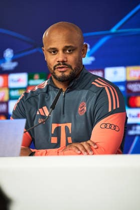Coach Vincent Kompany, Portraet, Portrait, Football official press conference before the UCL match against Atalanta BC FC Bayern Atalanta Bergamo BC Munich 17 03 2026 Training ground, Säbenerstr PHOTO via LakoPress