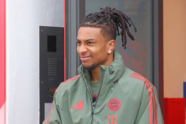 17 Michael Olise, Portraet, Portrait, Football Final training UEFA Champions League match FC Bayern Atalanta Bergamo Munich 17 03 2026 Training ground, Säbenerstr PHOTO Mladen Lackovic LakoPress