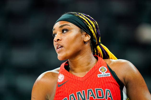 Australia v Canada: Women s World Cup 2026 Qualifier Aaliyah Edwards of Canada looks on during the Women s World Cup 2026 Qualifier between Australia and Canada at Turkcell Basketball Development Center in Istanbul, Turkey, on March 17, 2026. Istanbul Istanbul Turkey  Copyright: xYagizxGurtugx originalFilename:gurtug-australi260317_npFyA.jpg