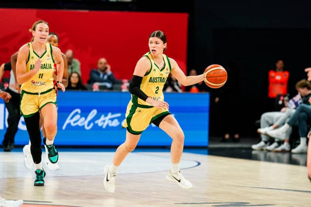 Australia v Canada - Women s World Cup 2026 Qualifier Jade Melbourne of Australia plays during the Women s World Cup 2026 Qualifier between Australia and Canada at Turkcell Basketball Development Center in Istanbul, Turkey, on March 17, 2026. Istanbul Turkey  Copyright: xYagizxGurtugx originalFilename:gurtug-australi260317_npTMb.jpg