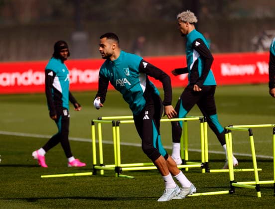 17th March 2026; AXA Training Centre, Liverpool, Merseyside, England; UEFA Champions League Football; Liverpool versus Galatasaray; Open Training; Cody Gakpo of Liverpool  AlanxMartin Content restricted for UK based newspaper