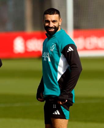 17th March 2026; AXA Training Centre, Liverpool, Merseyside, England; UEFA Champions League Football; Liverpool versus Galatasaray; Open Training; Mohamed Salah of Liverpool  AlanxMartin Content restricted for UK based newspaper