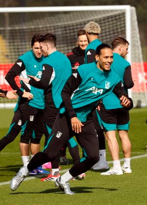 17th March 2026; AXA Training Centre, Liverpool, Merseyside, England; UEFA Champions League Football; Liverpool versus Galatasaray; Open Training; Virgil van Dijk of Liverpool  AlanxMartin Content restricted for UK based newspaper