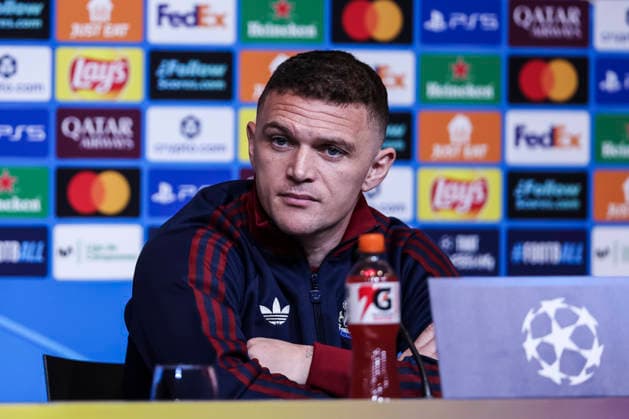 March 17, 2026, Barcelona, Barcelona, SPAIN: Kieran Trippier of Newcastle United, attends the press conference, PK, Pressekonferenz ahead of the UEFA Champions League 2025 26, football match against FC Barcelona, Barca at Spotify Camp Nou Stadium on March 17, 2026 in Barcelona, Spain. Barcelona SPAIN - ZUMAa181 20260317_zaa_a181_106 Copyright: xJavierxBorregox