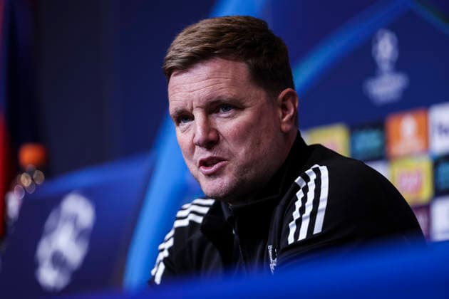 March 17, 2026, Barcelona, Barcelona, SPAIN: Eddie Howe, head coach of Newcastle United, attends the press conference, PK, Pressekonferenz ahead of the UEFA Champions League 2025 26, football match against FC Barcelona, Barca at Spotify Camp Nou Stadium on March 17, 2026 in Barcelona, Spain. Barcelona SPAIN - ZUMAa181 20260317_zaa_a181_112 Copyright: xJavierxBorregox