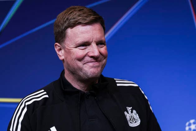 March 17, 2026, Barcelona, Barcelona, SPAIN: Eddie Howe, head coach of Newcastle United, attends the press conference, PK, Pressekonferenz ahead of the UEFA Champions League 2025 26, football match against FC Barcelona, Barca at Spotify Camp Nou Stadium on March 17, 2026 in Barcelona, Spain. Barcelona SPAIN - ZUMAa181 20260317_zaa_a181_118 Copyright: xJavierxBorregox