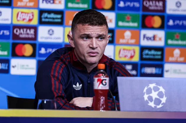 March 17, 2026, Barcelona, Barcelona, SPAIN: Kieran Trippier of Newcastle United, attends the press conference, PK, Pressekonferenz ahead of the UEFA Champions League 2025 26, football match against FC Barcelona, Barca at Spotify Camp Nou Stadium on March 17, 2026 in Barcelona, Spain. Newcastle United Training Session And Press Conference - UEFA Champions League 2025 26  - ZUMAa181 20260317_zaa_a181_116 Copyright: xJavierxBorregox