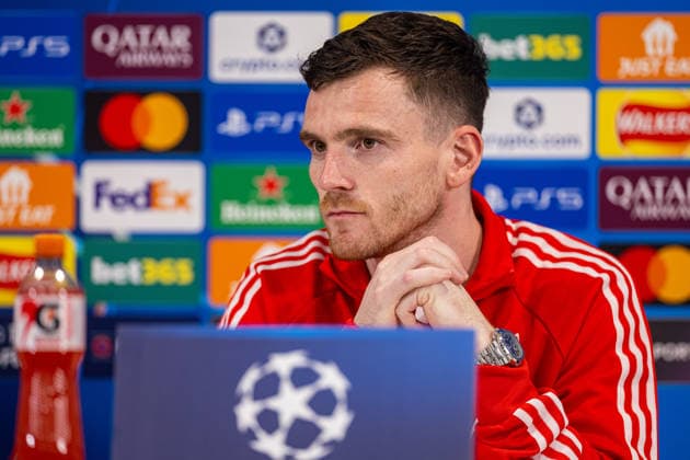 Football - UEFA Champions League - Round of 16 - 2nd Leg - Liverpool FC v Galatasaray A.Åž. - MD-1 LIVERPOOL, ENGLAND - Tuesday, March 17, 2026: Liverpool s Andy Robertson during a press conference, PK, Pressekonferenz at Anfield ahead of the UEFA Champions League Round of 16 2nd Leg match between Liverpool FC and Galatasaray A.Åž. (Photo by David Rawcliffe Propaganda) LIVERPOOL Anfield MERSEYSIDE ENGLAND  Copyright: xDavidxRawcliffex P2026-03-17-Liverpool_Galatasaray_MD-1-60