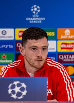 Football - UEFA Champions League - Round of 16 - 2nd Leg - Liverpool FC v Galatasaray A.Åž. - MD-1 LIVERPOOL, ENGLAND - Tuesday, March 17, 2026: Liverpool s Andy Robertson during a press conference, PK, Pressekonferenz at Anfield ahead of the UEFA Champions League Round of 16 2nd Leg match between Liverpool FC and Galatasaray A.Åž. (Photo by David Rawcliffe Propaganda) LIVERPOOL Anfield MERSEYSIDE ENGLAND  Copyright: xDavidxRawcliffex P2026-03-17-Liverpool_Galatasaray_MD-1-53