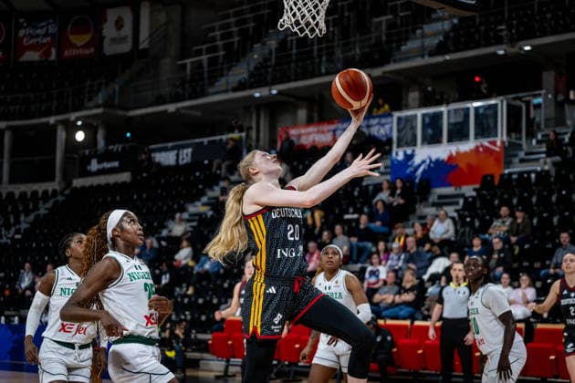 Basketball Villeurbanne 17 03 2026 Wommen™s Basketball World Cup 2026 Qualifying Tournament Nigeria NIG Germany GER Frida Bühner Germany, No 20