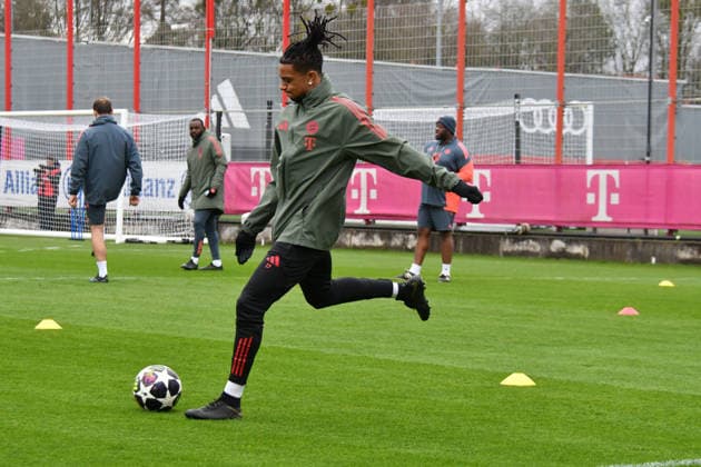 17 03 2026, FC Bayern Training Center, Munich, Training FC Bayern Munich , in the picture Final training of FC Bayern Munich before the Champions League second leg against Atalanta Bergamo Final training of FC Bayern Munich before the Champions League second leg against Atalanta Bergamo, Michael Olise Munich Photo by Midori Ikenouchi Hasan Bratic DeFodi Images
