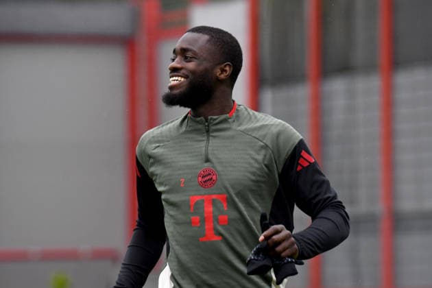 17 03 2026, FC Bayern Training Center, Munich, Training FC Bayern Munich , in the picture Final training of FC Bayern Munich before the Champions League second leg against Atalanta Bergamo Final training of FC Bayern Munich before the Champions League second leg against Atalanta Bergamo, Dayot Upamecano Munich Photo by Midori Ikenouchi Hasan Bratic DeFodi Images