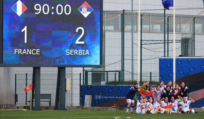 17.03.2026 Stara Pazova Serbia-France European U17, U 17 U-17 Under-17 qualifiers women s football Serbia team victory :