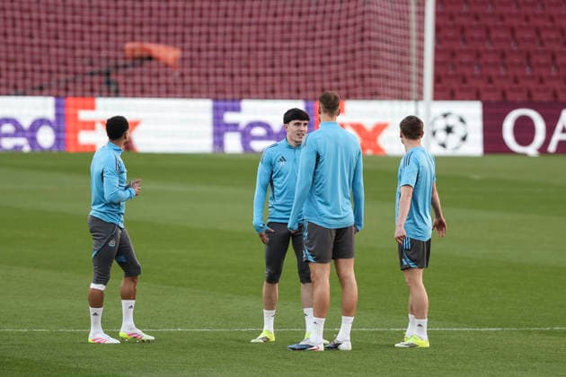 March 17, 2026, Barcelona, Barcelona, SPAIN: Tino Livramento during the training day Newcastle United ahead UEFA Champions League 2025 26, football match against FC Barcelona, Barca at Spotify Camp Nou Stadium on March 17, 2026 in Barcelona, Spain. Barcelona SPAIN - ZUMAa181 20260317_zaa_a181_125 Copyright: xJavierxBorregox