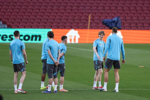 March 17, 2026, Barcelona, Barcelona, SPAIN: Anthony Gordon during the training day Newcastle United ahead UEFA Champions League 2025 26, football match against FC Barcelona, Barca at Spotify Camp Nou Stadium on March 17, 2026 in Barcelona, Spain. Barcelona SPAIN - ZUMAa181 20260317_zaa_a181_130 Copyright: xJavierxBorregox