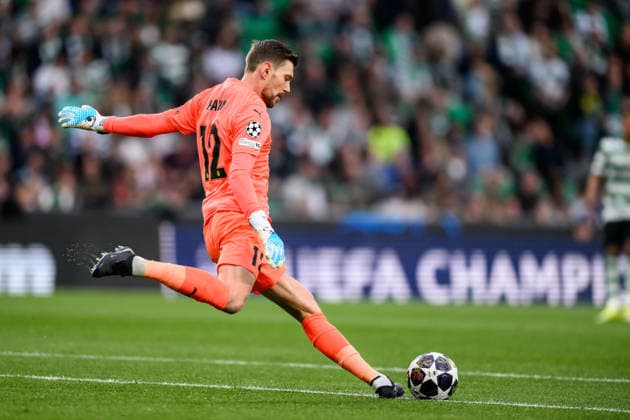260317 Goalkeeper Nikita Haikin of Bodo Glimt during the UEFA Champions League football match between Sporting CP and Bodo Glimt on March 17, 2026 in Lisbon Photo Marius Simensen BILDBYRAN COP 238 MM0063 bbeng football fotball fotboll soccer uefa champions league mesterligaen bodo glimt sporting clube de portugal sporting lisboa sporting lisbon sporting cp  Copyright: MARIUSxSIMENSEN BB260317BB645