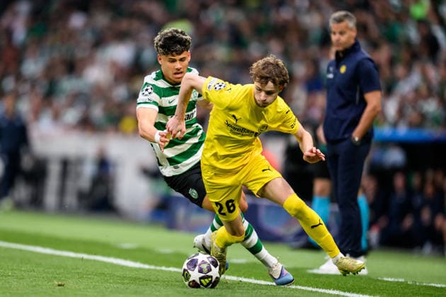 260317 Hakon Evjen of Bodo Glimt during the UEFA Champions League football match between Sporting CP and Bodo Glimt on March 17, 2026 in Lisbon Photo Marius Simensen BILDBYRAN COP 238 MM0063 bbeng football fotball fotboll soccer uefa champions league mesterligaen bodo glimt sporting clube de portugal sporting lisboa sporting lisbon sporting cp  Copyright: MARIUSxSIMENSEN BB260317BB646