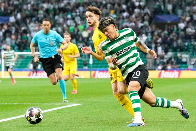Football, Champions League 2025 2026 Sporting Lisbon Bodo Glimt Lisbon, Portugal 20260317 Glimts Hakon Evjen and Sporting Lisboas Geny Catamo during the football match in the Champions League between Sporting Lisboa and Bodo Glimt at Estadio JosÃ Alvalade Photo Fredrik Varfjell NTB Lisboa Portugal EDITORIAL USE ONLY RESTRICTED USE FOR BETTING COMPANIES  Copyright: xFredrikxVarfjellx xNTBx