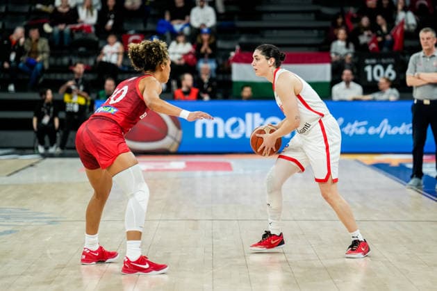 Turkiye v Hungary - Women s World Cup 2026 Qualifier Goksen Fitik of Turkey competes with Nina Aho of Hungary during the Women s World Cup 2026 Qualifier between Turkey and Hungary at Turkcell Basketball Development Center on March 17, 2026, in Istanbul, Turkey. Istanbul Istanbul Turkey  Copyright: xYagizxGurtugx originalFilename:gurtug-turkiyev260317_np6ke.jpg