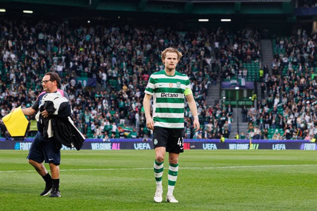 Morten Hjulmand seen during UEFA Champions League Round of 16 game between teams of Sporting CP and FK Bodo Glimt at Estadio Jose Alvalade (Maciej Rogowski Ball Raw Images) Lisbon Estadio Jose Alvalade Portugal Copyright: xMaciejxRogowskix maciejrogowski_sporting_bodo_2526_ROG6313