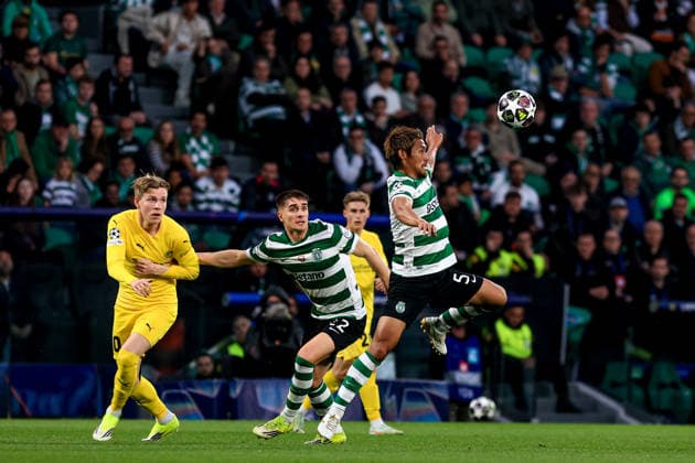Hidemasa Morita of Sporting CP battles for the ball during the UEFA Champions League, Last 16, second-leg football match between Sporting Clube de Portugal vs Bodo Glimt at Estadio Jose Alvalade on March 17, 2026 in Lisbon, Portugal. UEFA Champions League - Sporting CP vs Bodo Glimt (Valter Gouveia SPP)  Copyright: xValterxGouveia SPPx spp-en-VaGo-VG_L1711