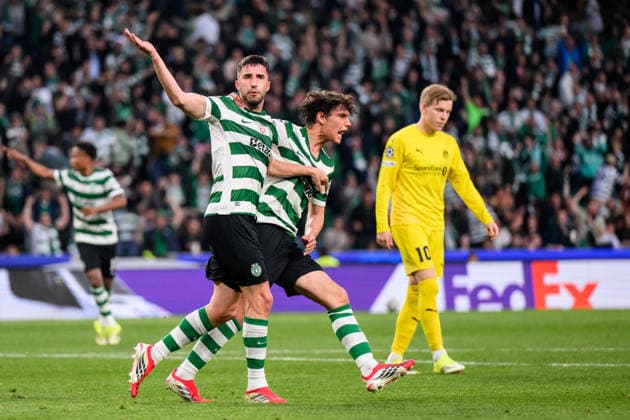 260317 Goncalo Inacio of Sporting celebrates after the 0 1 goal during the UEFA Champions League football match between Sporting CP and Bodo Glimt on March 17, 2026 in Lisbon Photo Marius Simensen BILDBYRAN COP 238 MM0063 bbeng football fotball fotboll soccer uefa champions league mesterligaen bodo glimt sporting clube de portugal sporting lisboa sporting lisbon sporting cp jubel  Copyright: MARIUSxSIMENSEN BB260317BB704