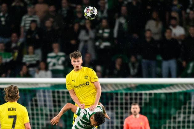 260317 Odin Bjortuft of Bodo Glimt and Luis Suarez of Sporting during the UEFA Champions League football match between Sporting CP and Bodo Glimt on March 17, 2026 in Lisbon Photo Marius Simensen BILDBYRAN COP 238 MM0063 bbeng football fotball fotboll soccer uefa champions league mesterligaen bodo glimt sporting clube de portugal sporting lisboa sporting lisbon sporting cp  Copyright: MARIUSxSIMENSEN BB260317BB777