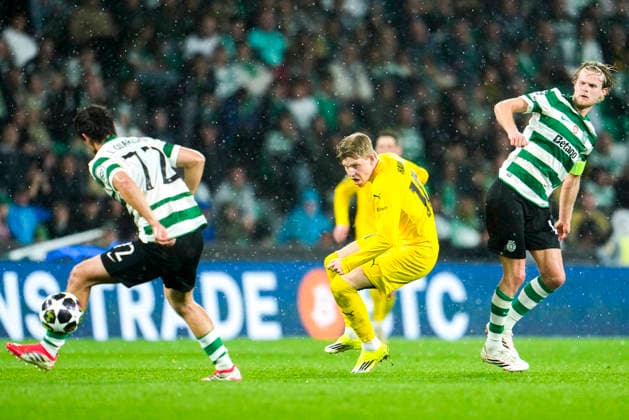 Football, Champions League 2025 2026 Sporting Lisbon Bodo Glimt Lisbon, Portugal 20260317 Jens Petter Hauge during the football match in the Champions League between Sporting Lisboa and Bodo Glimt at Estadio JosÃ Alvalade Photo Fredrik Varfjell NTB Lisboa Portugal EDITORIAL USE ONLY RESTRICTED USE FOR BETTING COMPANIES  Copyright: xFredrikxVarfjellx xNTBx