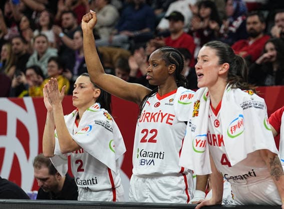 Turkiye v Hungary - FIBA Women’s World Cup Qualifiers ISTANBUL, TURKIYE - MARCH 17: Players of Turkiye celebrate after scoring during the FIBA Women’s World Cup Qualifiers Group C basketball match between Turkiye and Hungary at the Turkcell Basketball Development Center, in Istanbul, Turkiye, on March 17, 2026. Esra Bilgin Anadolu Istanbul Turkey. Editorial use only. Please get in touch for any other usage.  Copyright: x2026xAnadoluxEsraxBilginx