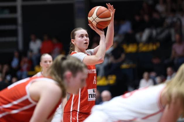 VIENNA, AUSTRIA, MAR. 17, 2026 WOMEN BASKETBALL EUROBASKET 2027 QUALIFIERS Â·First Round Â· Group D, AUSTRIA vs SWITZERLAND free throw by Elea Jacquot (SUI) VIENNA VIENNA, Hallmann Dome Hallmann Dome, Austria (AUT) AUSTRIA